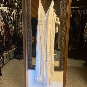 Beautiful white brocade spaghetti strap dress